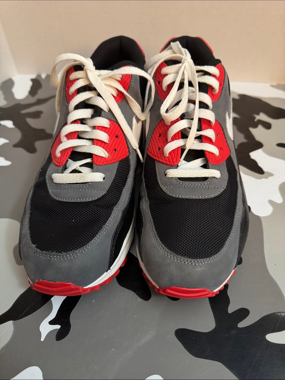 Nike Black, Gray & Red Retro Running Sneakers legit